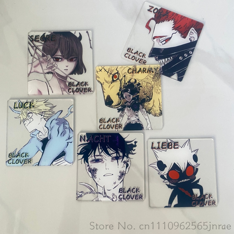 Coffee X - Siyah Yonca Anime Yaratıcı Akrilik Coaster