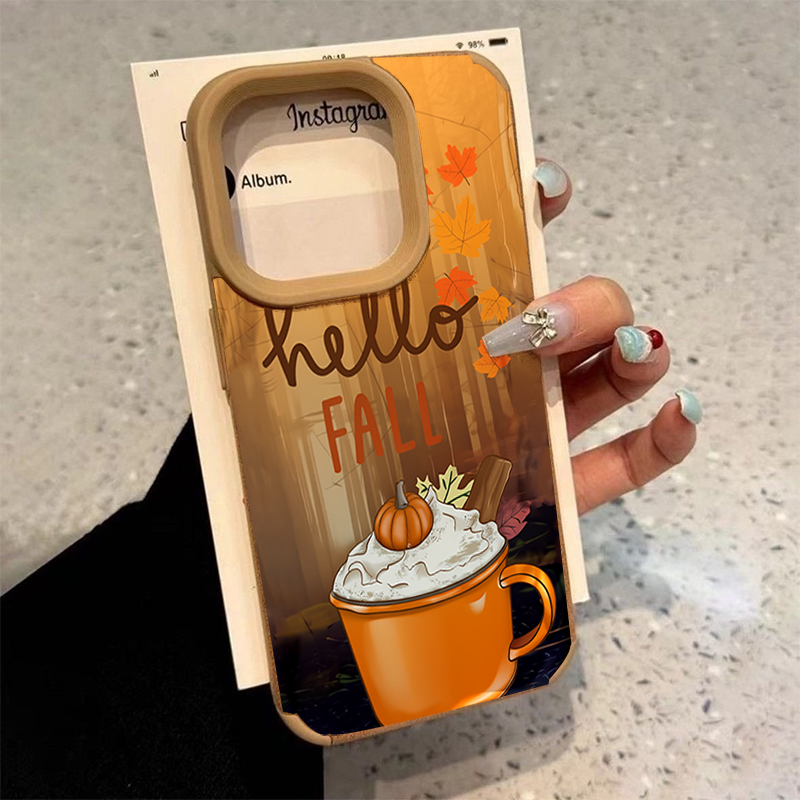 Coffee X - Retro Akçaağaç Yaprağı Sonbahar Kahve Telefon