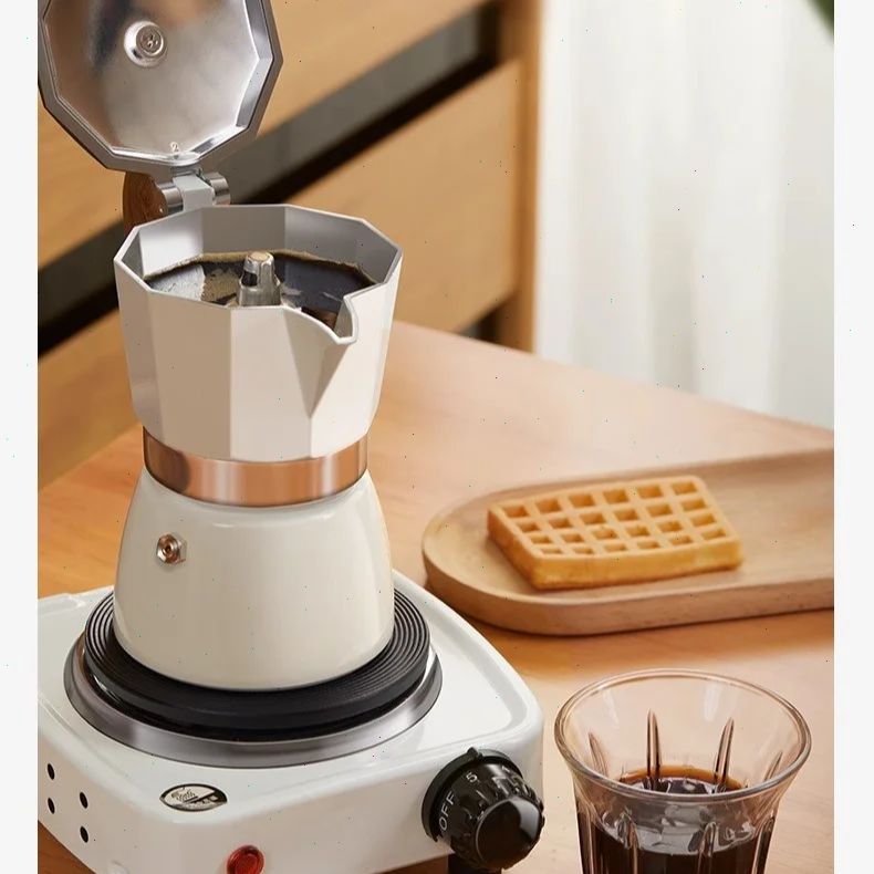 Coffee Equipment Usa - Yuvarlak Tabanlı Moka Pot Tek Valfli