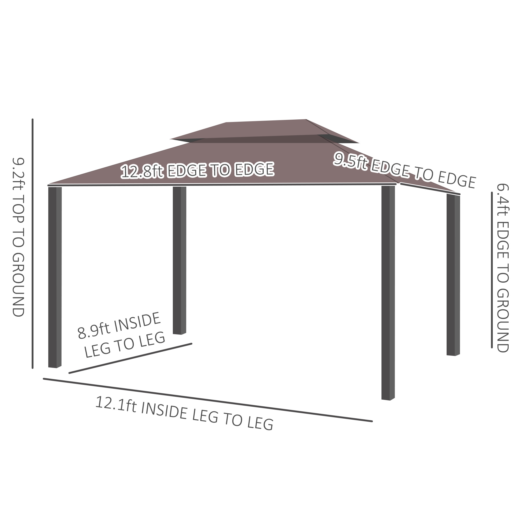 10' x 13' Bahçe Çardağı, Alümi - Coffee X incelemesi ve fiyatı